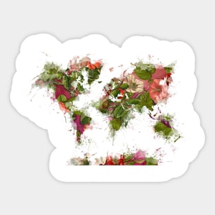 world map flowers  #map #worldmap Sticker